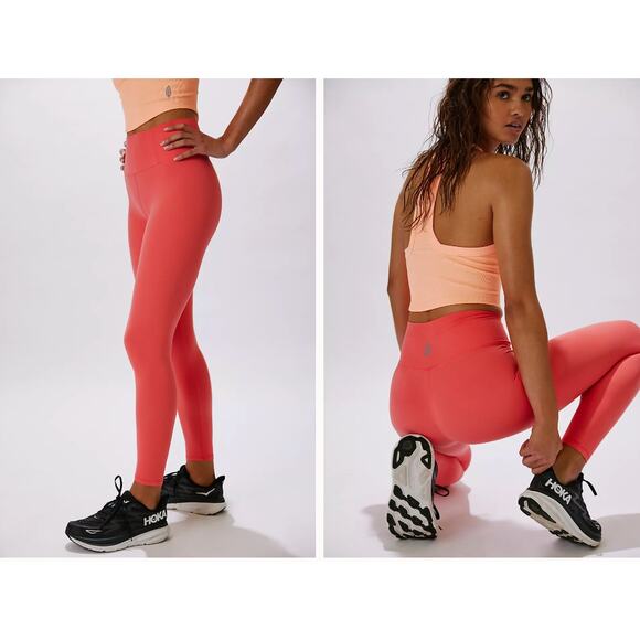 (M) NWT $98 Free People Never Better High Waist Leggings Hibiscus - Picture 1 of 6